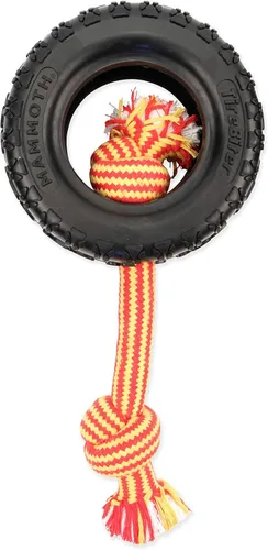 Vista 14 de Mammoth Pet Products TireBiter con cuerda de algodón y poliéster, juguetes de goma natural para masticadores extremos, juguetes para perros