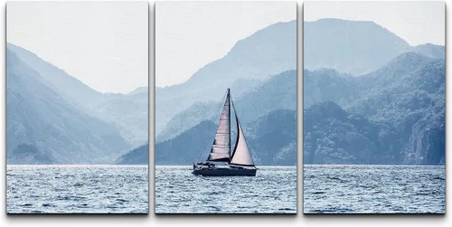 Vista 36 de wall26 Lienzo enmarcado para pared, juego de arte exótico tropical, océano, mar, avión, puesta de sol, transporte, fotografía, realismo, decorativo
