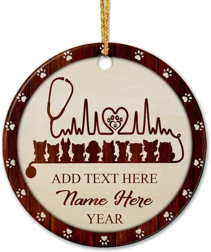 Vista 10 de Adorno de cerámica personalizado de asistente principal, adornos de Navidad del mejor asistente del mundo, texto personalizado, año y nombre de Papá