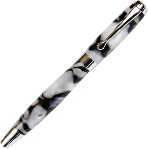 Vista 3 de Tuscany Black & Pearl Rollerball Pen - Cuerpo brillante marmoleado