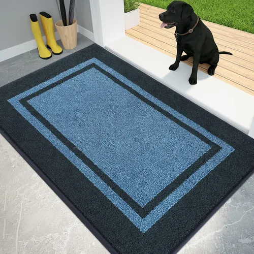Vista 9 de PURRUGS Tapete para puerta con atrapamiento de suciedad, 20 x 32 pulgadas, antideslizante, lavable a máquina, tapete de entrada, tapete para puerta