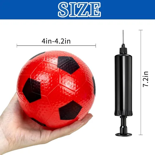 Vista 5 de Paquete de 12 mini pelotas de fútbol para niños, mini pelotas inflables de 4 pulgadas para juegos de interiores y exteriores, pelota de fútbol