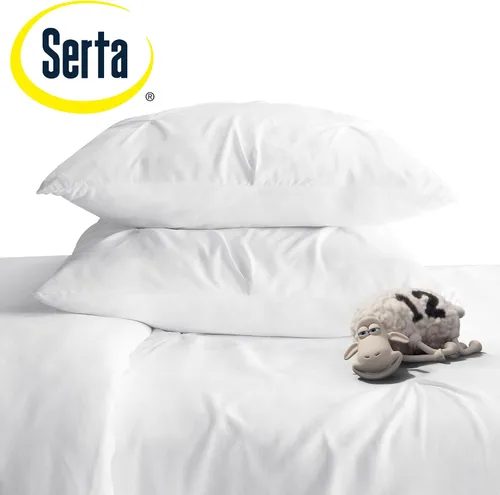 Vista 7 de SERTA Simply Clean - Juego de funda de edredón plisada ultrasuave de 2 piezas, hipoalergénico, resistente a las manchas
