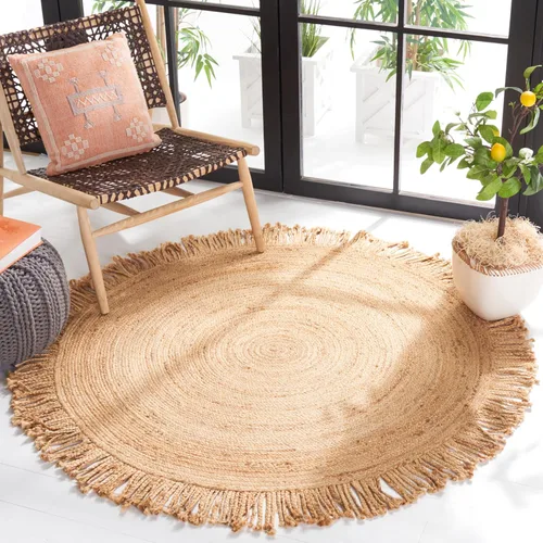 Vista 5 de SAFAVIEH Colección trenzada - Alfombra redonda de 3 pies, color beige, yute hecho a mano, ideal para la entrada, vestíbulo, dormitorio (BRD259B-3R)