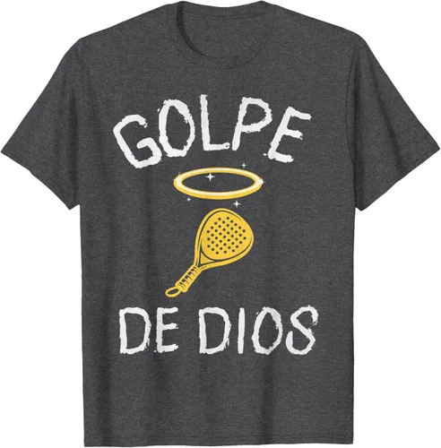 Vista 33 de Golpe De Dios Padel Player Sport in Spanish En Espanol Men's T-Shirt