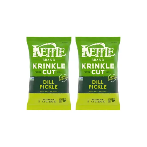Vista 11 de Kettle Brand Papas fritas, corte Krinkle, chips de pepinillo de eneldo, 7.5 onzas