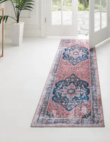 Vista 8 de Unique Loom Yara Collection - Alfombra de área - Aramis (2' x 3' 1" Rectángulo, azul marino/beige)