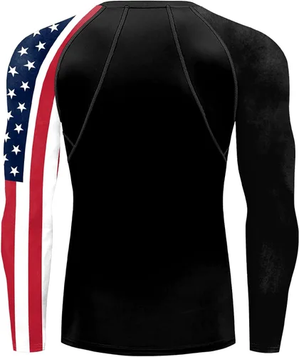 Vista 3 de color cosplayer Camiseta de compresión de manga larga para hombre, protección solar UPF 50+