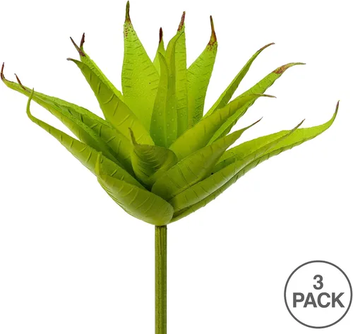 Vista 3 de Vickerman Everyday - Selección de aloe verde artificial para interiores de 6 pulgadas, selección única de suculentas coloridas de PVC duradero, sin