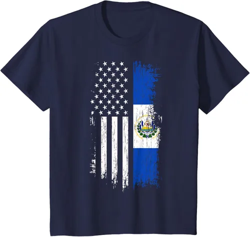 Vista 82 de Camiseta de la bandera de Estados Unidos salvadoreño - Camiseta de El Salvador USA