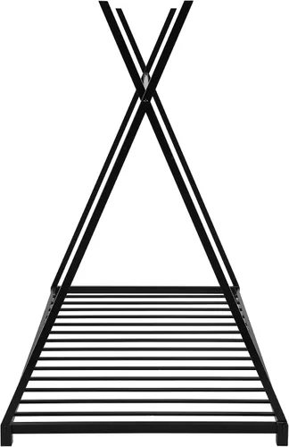 Vista 6 de SOFTSEA Marco de cama con plataforma de cama de piso doble con estructura triangular Negro