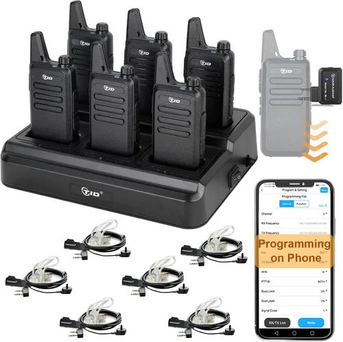Vista 14 de TID RADIO TD-M8s Walkie Talkies para adultos, radio bidireccional de largo alcance, radios FRS VOX sin licencia, walkie talkies recargables de 2
