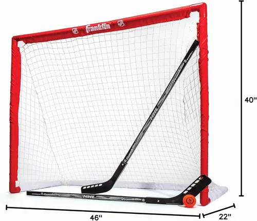 Vista 8 de Franklin Sports Set de arco, pelota y palo de hockey - NHL