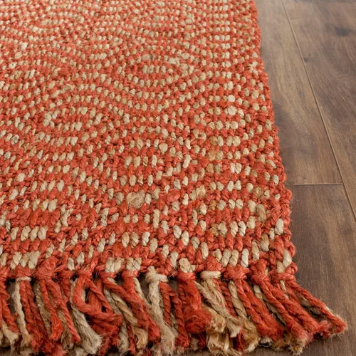 Vista 4 de SAFAVIEH Natural Fiber Collection NF445A - Alfombra de pasillo de 2 pies 6 pulgadas x 14 pies, color óxido, hecha a mano con flecos, ideal