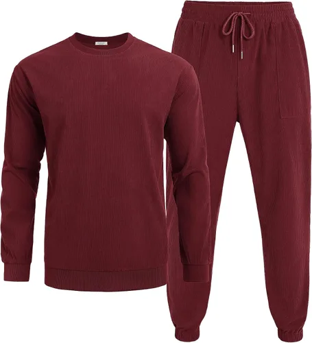 Vista 58 de COOFANDY Conjunto deportivo de 2 piezas para hombre, sudadera de manga larga, sin botones, para deportes, casual, fitness, trotar
