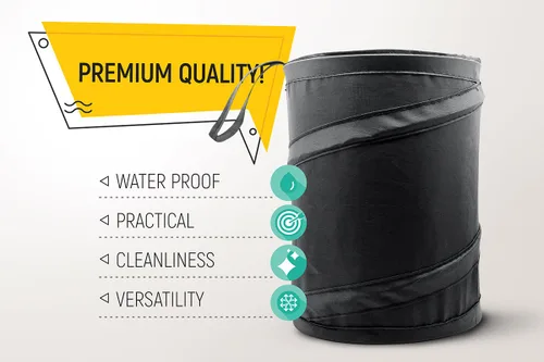 Vista 3 de Mavoro - Cubo de basura portátil a prueba de agua, plegable, Paquete de 1 Compact waterproof pop-up trash bin for car, truck or SUV; collapsible