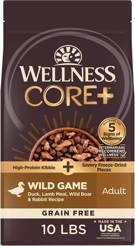 Vista 11 de Wellness CORE+ Alimento seco para perros adultos con trozos liofilizados, croquetas sin granos, natural, alto en proteínas, sin pollo, pescado