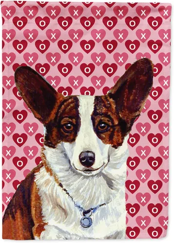 Vista 122 de Caroline's Treasures SS4484GF Bandera de jardín con diseño de bulldog inglés y corazones para el Día de San Valentín, bandera decorativa para patio