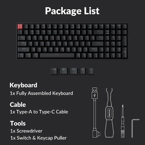Vista 8 de Keychron K4 96% Layout QMK Teclado mecánico con opciones inalámbricas y con cable, interruptor banana con retroiluminación blanca, intercambiable