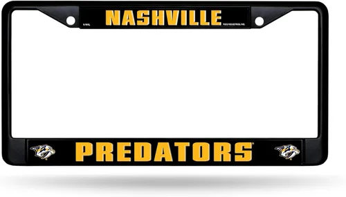 Vista 19 de Rico Industries NHL Hockey Anaheim Ducks - Marco cromado negro con insertos de plástico, 12 x 6 pulgadas, accesorio para automóvil o camión