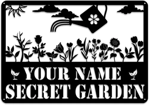 Vista 22 de MeMate Letrero de jardín para personalizar, letrero de granja de abejas, letrero de metal con nombre personalizado para amantes de las abejas