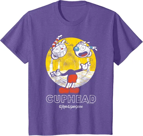 Vista 14 de Cuphead Camiseta con Mugman Head Malabarismo Negro