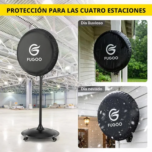 Vista 2 de Cubierta de ventilador de exterior impermeable resistente para ventiladores de pedestal y montaje en pared de 30 pulgadas, color negro