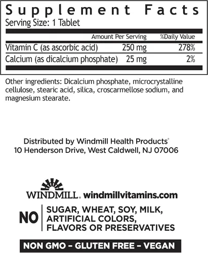 Vista 2 de VIT C TABS 250 MG WMILL 100