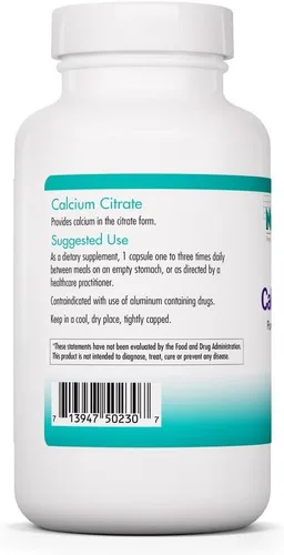 Vista 2 de NutriCology Citrato de calcio 150 mg - Cápsulas de suplemento de calcio - Soporte óseo y muscular - Mineral altamente absorbente - Vegetariano - 180