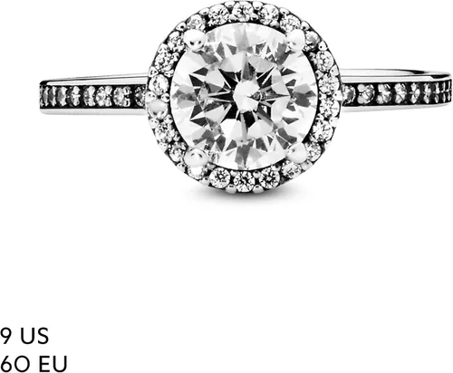 Vista 7 de PANDORA Joyería Anillo redondo de circonita cúbica brillante Regalo para ella Plata de ley, Metal, Zirconia cúbica