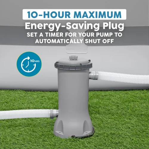 Vista 4 de Bestway Flowclear - Cartucho de bomba de filtro de agua para piscina sobre el suelo, 530 galones por hora, 120 voltios con temporizador de apagado