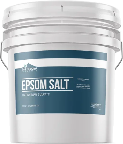 Vista 8 de Earthborn Elements Sal de Epsom de vainilla y durazno de cachemira, 8 libras, cubo de un galón, pura y sin diluir, sal de remojo con fragancia