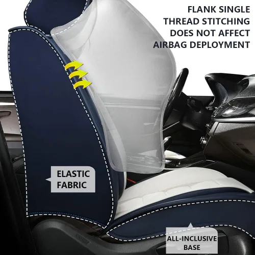 Vista 5 de Fundas de asiento de coche para Jeep Commander 2006-2010, funda de asiento de PU de cuero suave impermeable y transpirable con bolsillos