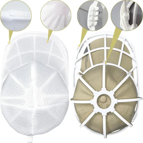 Vista 2 de Jaula Lavadora de Sombreros para Lavadora, Lavadora de Gorras con Bolsas de Malla para Limpieza y Protección de Gorras de Béisbol