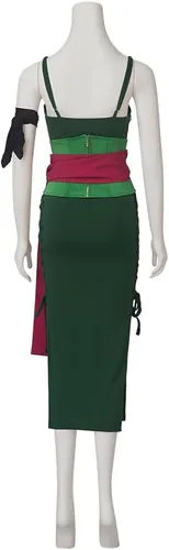 Vista 5 de Zoro Wano - Vestido sexy para mujer, traje completo de fiesta de cosplay de Roronoa Zoro para mujeres adultas