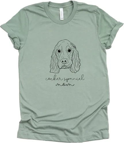 Vista 8 de Verita Culture Cocker Spaniel Mama Graphic T-Shirt Women Dog Mom Owner Gift T-Shirt New Puppy Adoption T Shirt White