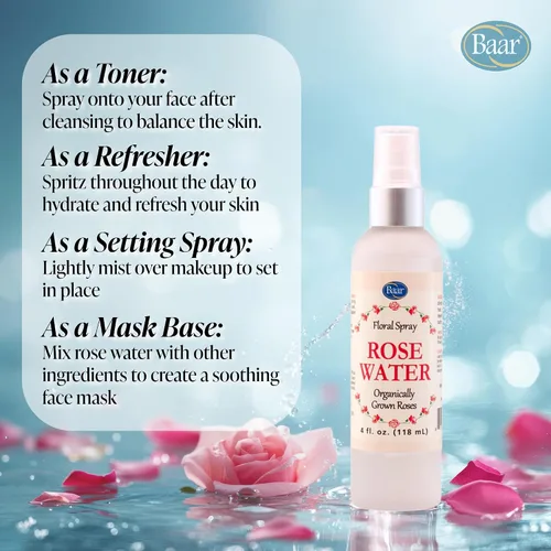 Vista 4 de Baar Spray floral de agua de rosas búlgara