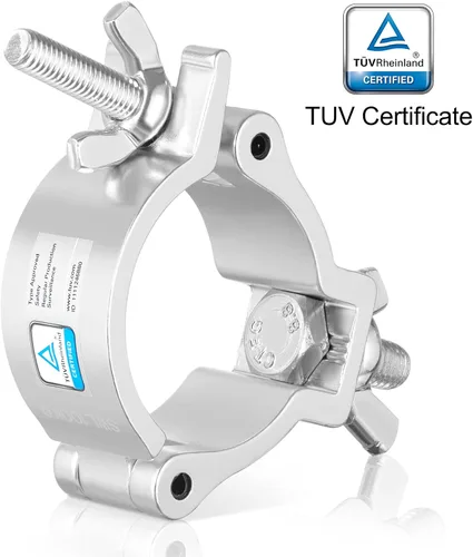 Vista 2 de Abrazadera TUV, 10 abrazaderas de aluminio de alta calidad de 2 pulgadas para luces de escenario, abrazaderas O de luz LED PAR, cabeza móvil, ajuste