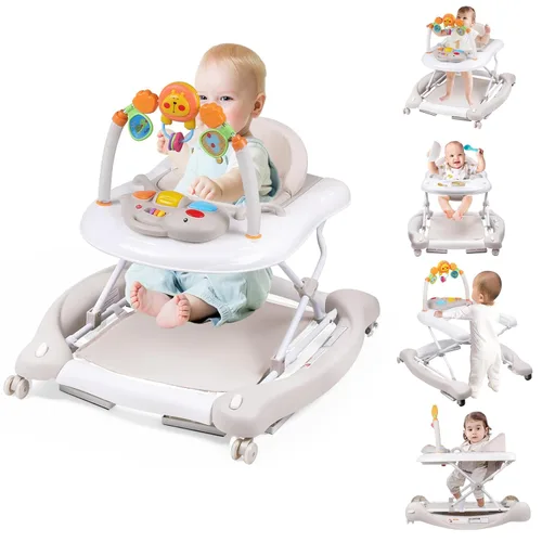 Vista 10 de Boyro Baby Andador de bebé 5-en-1, andadores de bebé para niños y niñas de 6 a 12 meses, andador de actividad plegable, andador para bebés y niños