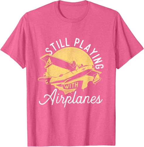 Vista 35 de Still Playing With Airplanes - Camiseta de control remoto RC Avión Piloto, Negro
