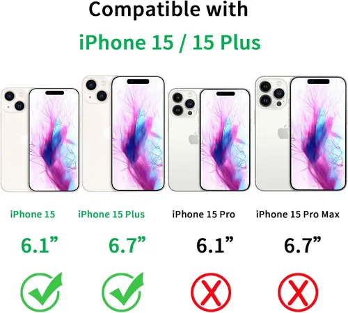 Vista 2 de Protector de lente de cámara compatible con iPhone 15 y 15 Plus, protector de pantalla de vidrio templado antiarañazos, a prueba de golpes, funda