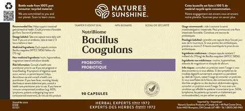Vista 4 de Nature's Sunshine Bacillus Coagulans, NutriBiome - 90 Vegicaps