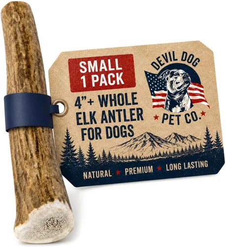 Vista 18 de Devil Dog Pet Co. Cuernos de alce divididos para perros, masticables naturales para perros con médula expuesta, larga duración y sin olor