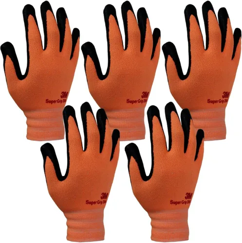 Vista 8 de 3M Super Grip 200 Guantes de trabajo de jardinería de nitrilo, 5 pares (M, verde)