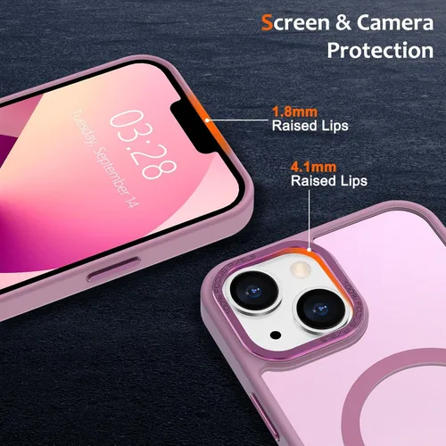 Vista 1218 de Anuck - Funda magnética para iPhone 11 compatible con MagSafe, carcasa trasera mate translúcida dura, borde de TPU, delgada, resistente a impactos