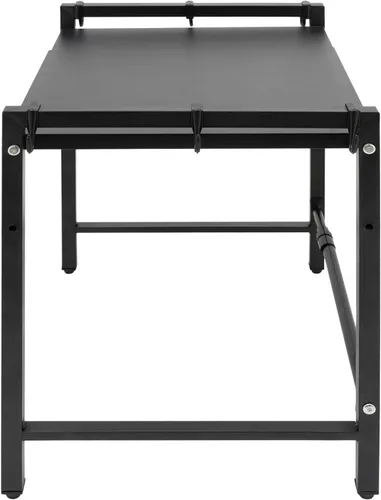 Vista 6 de Estante extensible para horno de microondas, estante ajustable para encimera de cocina, soporte de microondas de 2 niveles con 6 ganchos para Negro