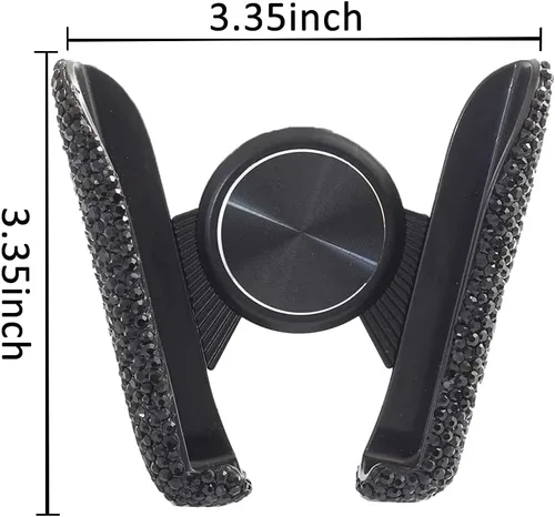 Vista 2 de SUNCARACCL - Soporte para teléfono de coche Bling, montaje automático para salida de aire del salpicadero mini, soporte universal ajustable de 360°