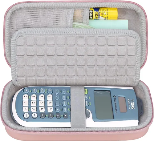 Vista 12 de Canboc Funda de transporte para calculadora científica Texas Instruments TI-30XS/TI-36X Pro MultiView, bolsa de malla para cable, baterías, Negro