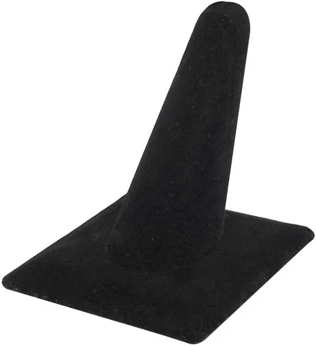 Vista 3 de 2 PC de terciopelo negro solo anillo de dedo bandeja inserción escaparate caja colector
