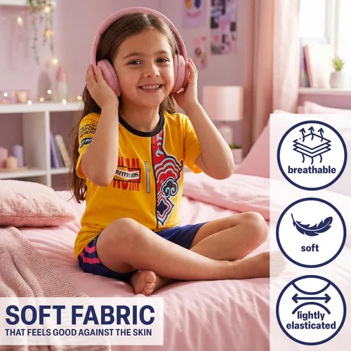 Vista 3 de Get Trend KPop Demon Hunters - Conjunto de pijama para niñas, camiseta y pantalones cortos de manga corta con licencia oficial, 2 piezas, ropa